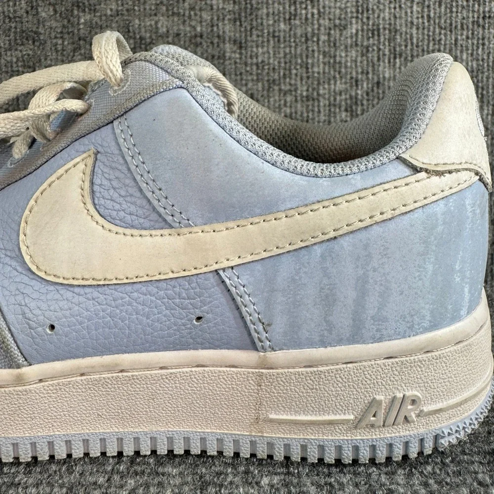 Nike Air Force 1 Low Light Blue Cream Leather Textile Sneakers AF1 Mens 7.5